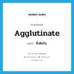 agglutinate แปลว่า?, คำศัพท์ภาษาอังกฤษ agglutinate แปลว่า ซึ่งติดกัน ประเภท ADJ หมวด ADJ