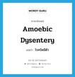 amoebic dysentery แปลว่า?, คำศัพท์ภาษาอังกฤษ amoebic dysentery แปลว่า โรคบิดมีตัว ประเภท N หมวด N