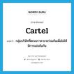 cartel แปลว่า?, คำศัพท์ภาษาอังกฤษ cartel แปลว่า กลุ่มบริษัทที่ตกลงราคาขายร่วมกันเพื่อไม่ให้มีการแข่งขันกัน ประเภท N หมวด N