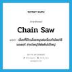 chain saw แปลว่า?, คำศัพท์ภาษาอังกฤษ chain saw แปลว่า เลื่อยที่มีใบเลื่อยหมุนต่อเนื่องกันโดยใช้มอเตอร์ ส่วนใหญ่ใช้ตัดต้นไม้ใหญ่ ประเภท N หมวด N