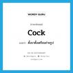 cock แปลว่า?, คำศัพท์ภาษาอังกฤษ cock แปลว่า ตั้งขาตั้งเตรียมถ่ายรูป ประเภท VT หมวด VT