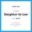 ลูกสะใภ้ ภาษาอังกฤษ?, คำศัพท์ภาษาอังกฤษ ลูกสะใภ้ แปลว่า daughter-in-law ประเภท N หมวด N