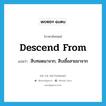 descend from แปลว่า?, คำศัพท์ภาษาอังกฤษ descend from แปลว่า สืบทอดมาจาก, สืบเชื้อสายมาจาก ประเภท PHRV หมวด PHRV