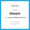 dissect แปลว่า?, คำศัพท์ภาษาอังกฤษ dissect แปลว่า ตรวจสอบ, พินิจพิเคราะห์, วิเคราะห์ ประเภท VT หมวด VT