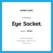 eye socket แปลว่า?, คำศัพท์ภาษาอังกฤษ eye socket แปลว่า เบ้าตา ประเภท N หมวด N