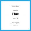 ปุย ภาษาอังกฤษ?, คำศัพท์ภาษาอังกฤษ ปุย แปลว่า flue ประเภท N หมวด N