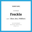 freckle แปลว่า?, คำศัพท์ภาษาอังกฤษ freckle แปลว่า เป็นกระ, มีกระ, ทำให้เป็นกระ ประเภท VI หมวด VI