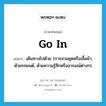 go in แปลว่า?, คำศัพท์ภาษาอังกฤษ go in แปลว่า เดินทางไปด้วย (การสวมชุดหรือเสื้อผ้า, ด้วยรถยนต์, ด้วยความรู้สึกหรืออารมณ์ต่างๆ) ประเภท PHRV หมวด PHRV