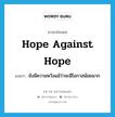 hope against hope แปลว่า?, คำศัพท์ภาษาอังกฤษ hope against hope แปลว่า ยังมีความหวังแม้ว่าจะมีโอกาสน้อยมาก ประเภท IDM หมวด IDM