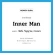 inner man แปลว่า?, คำศัพท์ภาษาอังกฤษ inner man แปลว่า จิตใจ, วิญญาณ, กระเพาะ ประเภท N หมวด N