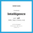 พุทธิ ภาษาอังกฤษ?, คำศัพท์ภาษาอังกฤษ พุทธิ แปลว่า intelligence ประเภท N เพิ่มเติม ปัญญา, ความฉลาด, ความรู้ หมวด N