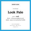 look pale แปลว่า?, คำศัพท์ภาษาอังกฤษ look pale แปลว่า ถอดสี ประเภท V ตัวอย่าง หน้าของเธอถอดสีด้วยความกลัว เพิ่มเติม แสดงอาการหวาดหวั่นครั่นคร้ามให้เห็น หมวด V