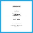 loon แปลว่า?, คำศัพท์ภาษาอังกฤษ loon แปลว่า คนโง่ ประเภท N หมวด N