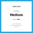 medium แปลว่า?, คำศัพท์ภาษาอังกฤษ medium แปลว่า มัธยม ประเภท ADJ หมวด ADJ