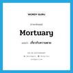 mortuary แปลว่า?, คำศัพท์ภาษาอังกฤษ mortuary แปลว่า เกี่ยวกับความตาย ประเภท ADJ หมวด ADJ