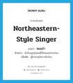 northeastern-style singer แปลว่า?, คำศัพท์ภาษาอังกฤษ northeastern-style singer แปลว่า หมอลำ ประเภท N ตัวอย่าง นักร้องลูกทุ่งคนนี้เป็นหมอลำมาก่อน เพิ่มเติม ผู้ชำนาญในการขับร้อง หมวด N