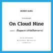 on cloud nine แปลว่า?, คำศัพท์ภาษาอังกฤษ on cloud nine แปลว่า เป็นสุขมาก (คำไม่เป็นทางการ) ประเภท IDM หมวด IDM