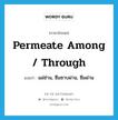 permeate among / through แปลว่า?, คำศัพท์ภาษาอังกฤษ permeate among / through แปลว่า แผ่ซ่าน, ซึมซาบผ่าน, ซึมผ่าน ประเภท PHRV หมวด PHRV