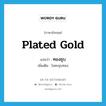 plated gold แปลว่า?, คำศัพท์ภาษาอังกฤษ plated gold แปลว่า ทองชุบ ประเภท N เพิ่มเติม โลหะชุบทอง หมวด N