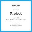 ฉาย ภาษาอังกฤษ?, คำศัพท์ภาษาอังกฤษ ฉาย แปลว่า project ประเภท V ตัวอย่าง คืนนี้มีภาพยนตร์มาฉายที่วัดใกล้ๆ บ้าน หมวด V