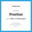 pruritus แปลว่า?, คำศัพท์ภาษาอังกฤษ pruritus แปลว่า โรคคัน, อาการคันอย่างรุนแรง ประเภท N หมวด N