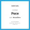 สีม่วงอมน้ำตาล ภาษาอังกฤษ?, คำศัพท์ภาษาอังกฤษ สีม่วงอมน้ำตาล แปลว่า puce ประเภท N หมวด N