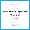 ชั้นดิน ภาษาอังกฤษ?, คำศัพท์ภาษาอังกฤษ ชั้นดิน แปลว่า rock strata layers of the soil ประเภท N หมวด N