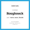 roughneck แปลว่า?, คำศัพท์ภาษาอังกฤษ roughneck แปลว่า คนพาล, คนเกเร, นักเลงโต ประเภท N หมวด N