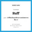 ruff แปลว่า?, คำศัพท์ภาษาอังกฤษ ruff แปลว่า ผ้าที่พับเป็นแผงใช้สวมรวบคอในศตวรรษที่16-17 ประเภท N หมวด N