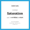 saturation แปลว่า?, คำศัพท์ภาษาอังกฤษ saturation แปลว่า การทำให้อิ่มตัว, การอิ่มตัว ประเภท N หมวด N