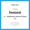 seminal แปลว่า?, คำศัพท์ภาษาอังกฤษ seminal แปลว่า ซึ่งมีอิทธิพลต่อการพัฒนาต่อ, ซึ่งเป็นต้นแบบ ประเภท ADJ หมวด ADJ