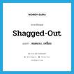 shagged-out แปลว่า?, คำศัพท์ภาษาอังกฤษ shagged-out แปลว่า หมดแรง, เหนื่อย ประเภท SL หมวด SL