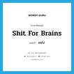 คนโง่ ภาษาอังกฤษ?, คำศัพท์ภาษาอังกฤษ คนโง่ แปลว่า shit for brains ประเภท SL หมวด SL