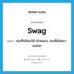 swag แปลว่า?, คำศัพท์ภาษาอังกฤษ swag แปลว่า ของที่ปล้นมาได้ (คำสแลง), ของที่ขโมยมา, ของโจร ประเภท N หมวด N