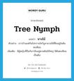 tree nymph แปลว่า?, คำศัพท์ภาษาอังกฤษ tree nymph แปลว่า นางไม้ ประเภท N ตัวอย่าง ชาวบ้านแห่กันไปกราบไหว้บูชานางไม้ที่สิงอยู่ในต้นตะเคียน เพิ่มเติม ผีผู้หญิงที่ถือกันว่าสิงอยู่ตามต้นไม้ใหญ่ มีต้นตะเคียนเป็นต้น หมวด N