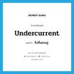 undercurrent แปลว่า?, คำศัพท์ภาษาอังกฤษ undercurrent แปลว่า สิ่งที่แฝงอยู่ ประเภท N หมวด N