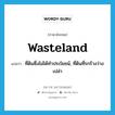 wasteland แปลว่า?, คำศัพท์ภาษาอังกฤษ wasteland แปลว่า ที่ดินซึ่งไม่ได้ทำประโยชน์, ที่ดินที่รกร้างว่างเปล่า ประเภท N หมวด N