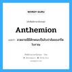 anthemion แปลว่า?, คำศัพท์ช่างภาษาอังกฤษ - ไทย anthemion คำศัพท์ภาษาอังกฤษ anthemion แปลว่า ลวดลายมีมีลักษณะเป็นใบปาล์มของกรีดโบราณ