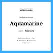 aquamarine แปลว่า?, คำศัพท์ช่างภาษาอังกฤษ - ไทย aquamarine คำศัพท์ภาษาอังกฤษ aquamarine แปลว่า สีเขียวอ่อน