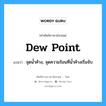 dew point แปลว่า?, คำศัพท์ช่างภาษาอังกฤษ - ไทย dew point คำศัพท์ภาษาอังกฤษ dew point แปลว่า จุดน้ำค้าง, จุดความร้อนที่น้ำค้างเริ่มจับ