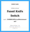 fused knife switch แปลว่า?, คำศัพท์ช่างภาษาอังกฤษ - ไทย fused knife switch คำศัพท์ภาษาอังกฤษ fused knife switch แปลว่า สวิทช์ตัดฟิวส์หรือกระแสไฟของเยนเนอเรเตอร์