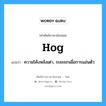 hog แปลว่า?, คำศัพท์ช่างภาษาอังกฤษ - ไทย hog คำศัพท์ภาษาอังกฤษ hog แปลว่า ความโค้งหลังเต่า, ระยะยกเผื่อการแอ่นตัว