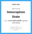 interception drain แปลว่า?, คำศัพท์ช่างภาษาอังกฤษ - ไทย interception drain คำศัพท์ภาษาอังกฤษ interception drain แปลว่า ทางระบายน้ำแบบสกัดกั้น : ดู drain, intercepting