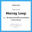 วิธีการค้นหาตำแหน่งที่รั่วของสายเคเบิลตามแบบของ Murray ภาษาอังกฤษ?, คำศัพท์ช่างภาษาอังกฤษ - ไทย วิธีการค้นหาตำแหน่งที่รั่วของสายเคเบิลตามแบบของ Murray คำศัพท์ภาษาอังกฤษ วิธีการค้นหาตำแหน่งที่รั่วของสายเคเบิลตามแบบของ Murray แปลว่า Murray loop