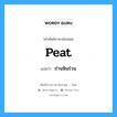 peat แปลว่า?, คำศัพท์ช่างภาษาอังกฤษ - ไทย peat คำศัพท์ภาษาอังกฤษ peat แปลว่า ถ่านหินร่วน