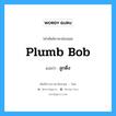 plumb bob แปลว่า?, คำศัพท์ช่างภาษาอังกฤษ - ไทย plumb bob คำศัพท์ภาษาอังกฤษ plumb bob แปลว่า ลูกดิ่ง