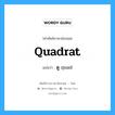 quadrat แปลว่า?, คำศัพท์ช่างภาษาอังกฤษ - ไทย quadrat คำศัพท์ภาษาอังกฤษ quadrat แปลว่า ดู quad