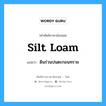 silt loam แปลว่า?, คำศัพท์ช่างภาษาอังกฤษ - ไทย silt loam คำศัพท์ภาษาอังกฤษ silt loam แปลว่า ดินร่วนปนตะกอนทราย