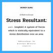 (english) A system of forces which is statically equivalent to a stress distribution over an area. ภาษาอังกฤษ?, คำศัพท์ช่างภาษาอังกฤษ - ไทย (english) A system of forces which is statically equivalent to a stress distribution over an area. คำศัพท์ภาษาอังกฤษ (english) A system of forces which is statically equivalent to a stress distribution over an area. แปลว่า Stress resultant: