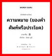 ความหมาย (ของคำศัพท์หรือประโยค) ภาษาจีนคืออะไร, คำศัพท์ภาษาไทย - จีน ความหมาย (ของคำศัพท์หรือประโยค) ภาษาจีน 涵义 คำอ่าน [hán yì]